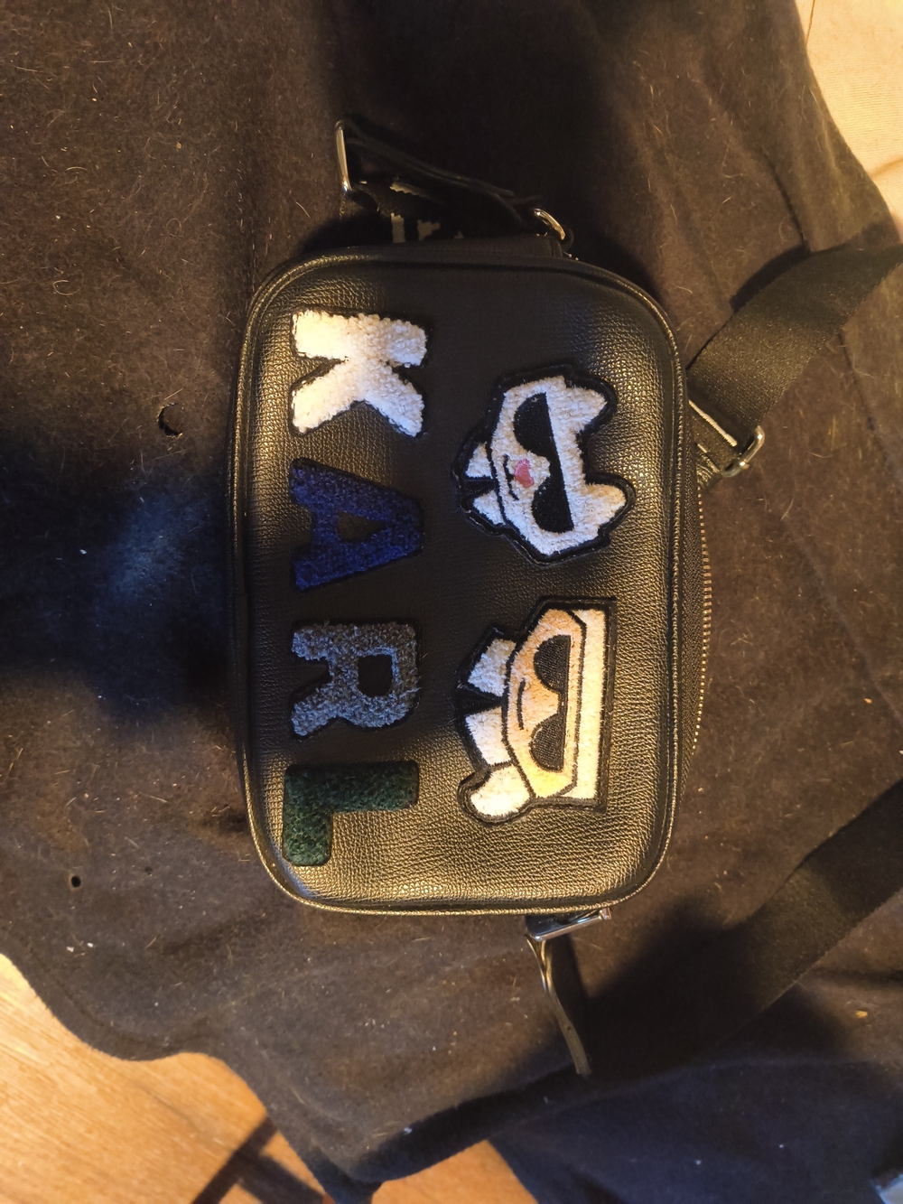 Karl Lagerfeld Black Mini Crossbody with Patch Letters